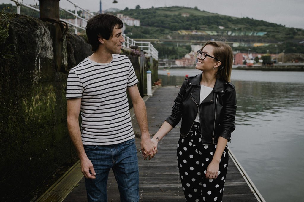 reportaje de pareja en pantanal del museo marítimo de Bilbao